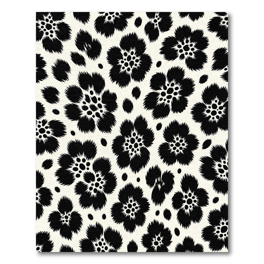 Black Floral Blossom Rug