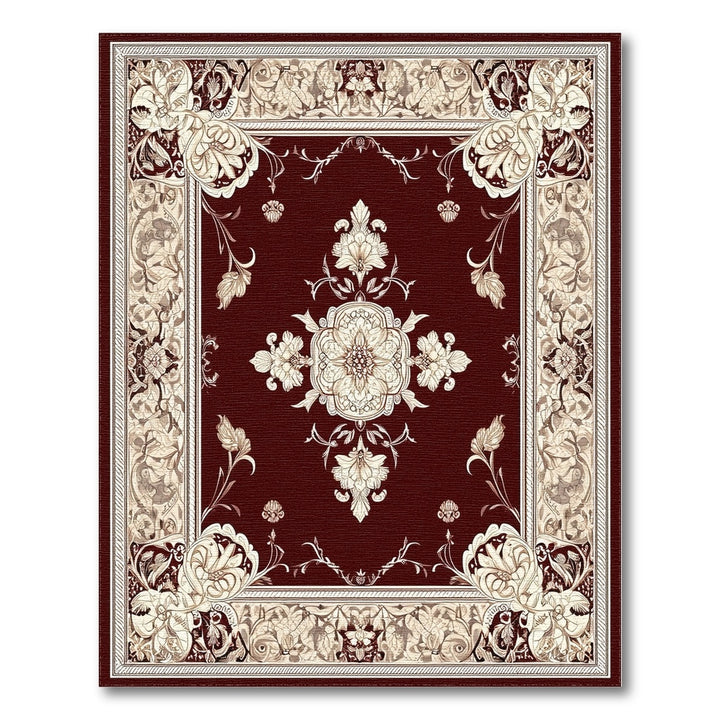 Red Persian Floral Medallion Area Rug