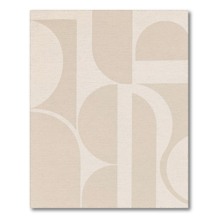 Abstract Beige Geometric Abstract Area Rug