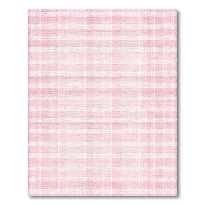 Pink Gingham Checkered Area Rug