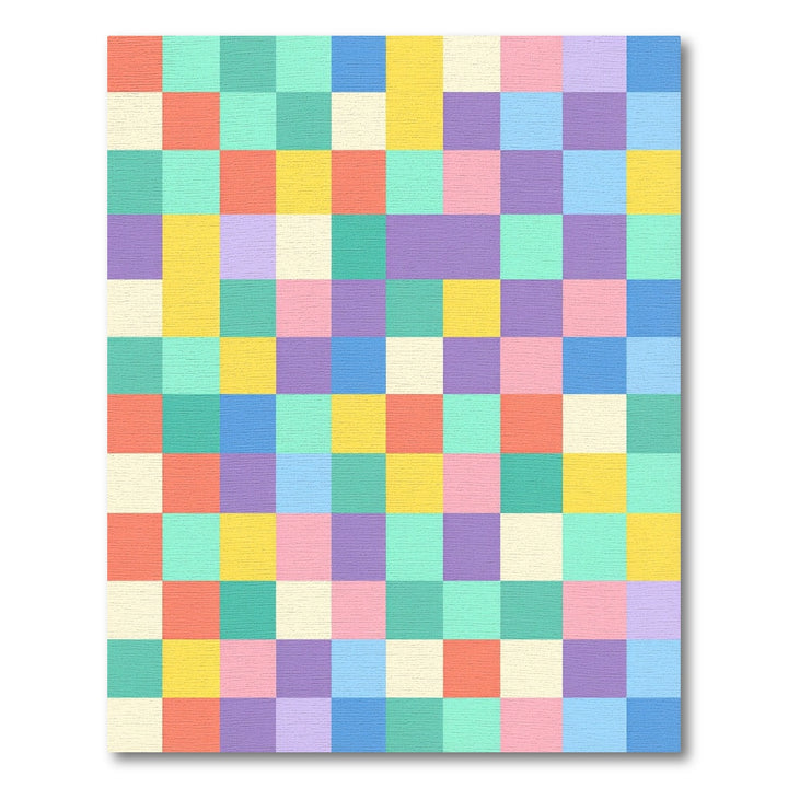 Pastel Gingham Checkered Squares Rug