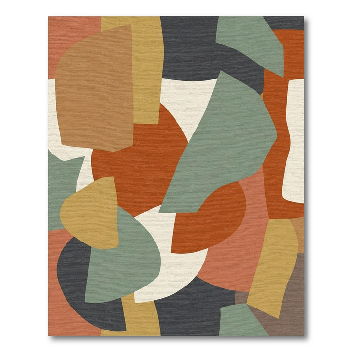 Modern Earthy Tone Abstract Shapes Rug