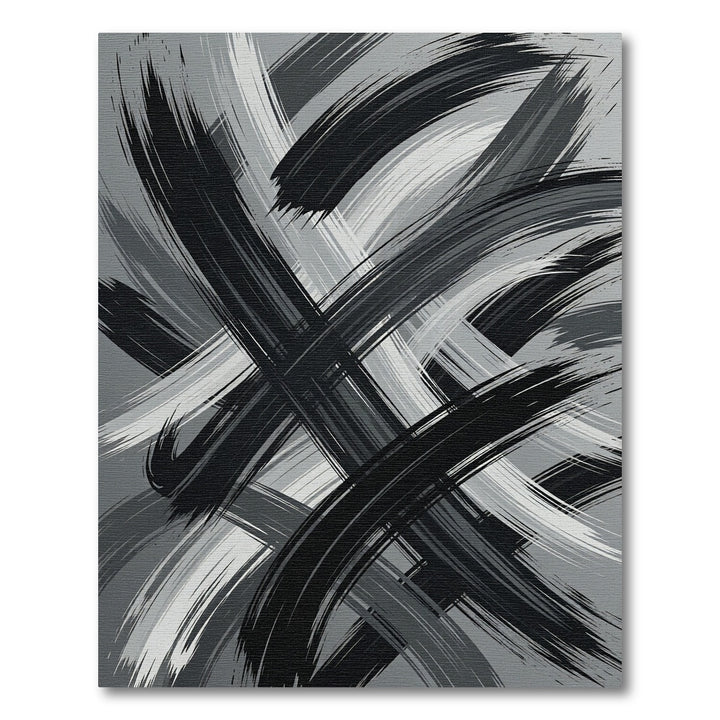 Monochromatic Abstract Brush Stroke Rug