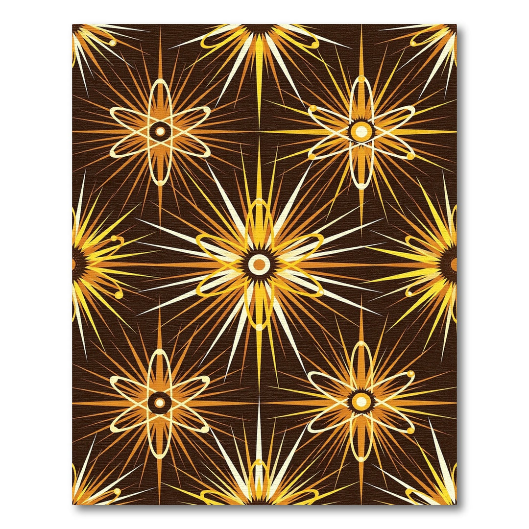 Atomic Orange Starburst Rug