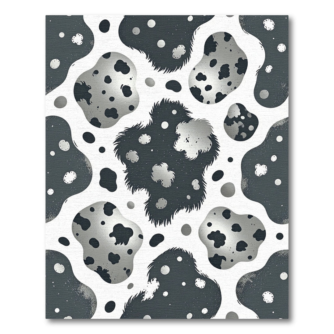 Monochromatic Spotted Amoeba Shapes Rug