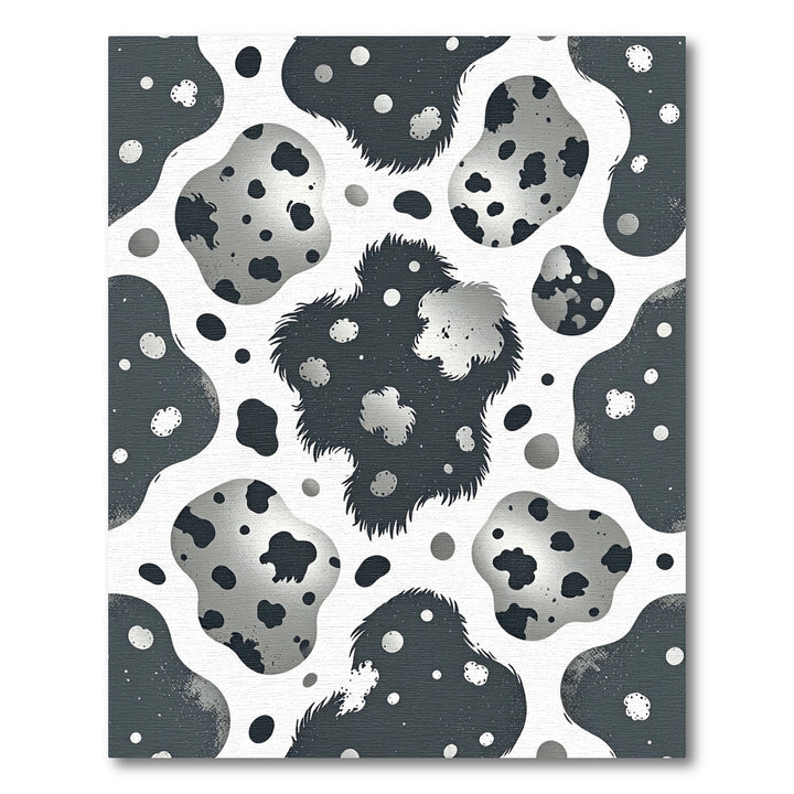 Monochromatic Spotted Amoeba Shapes Rug
