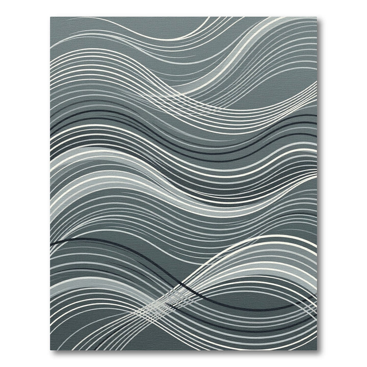 Monochromatic Wavy Stripe Composition Rug