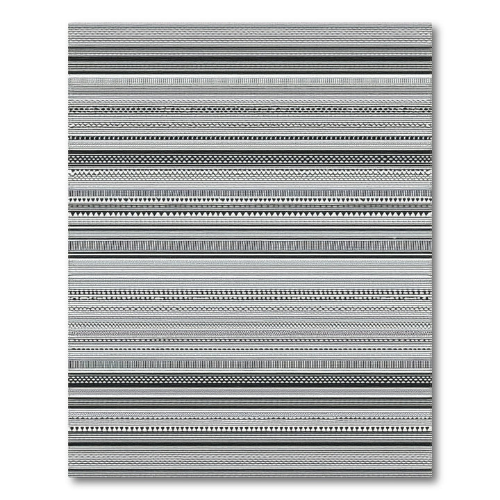 Black and White Black White Striped Tribal Area Rug