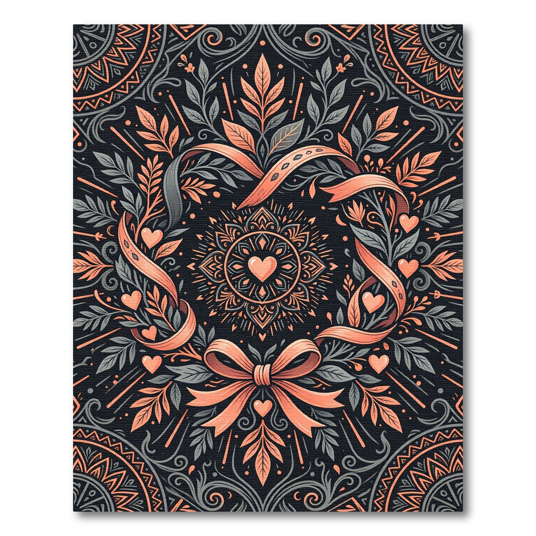 Coral Heart Floral Medallion Rug