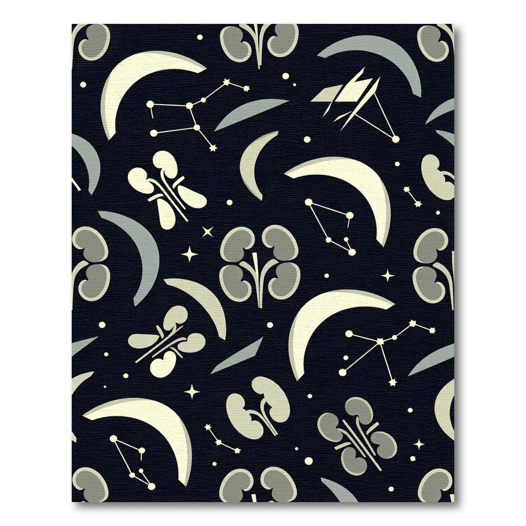 Gray Kidney Constellation Crescent Moon Rug