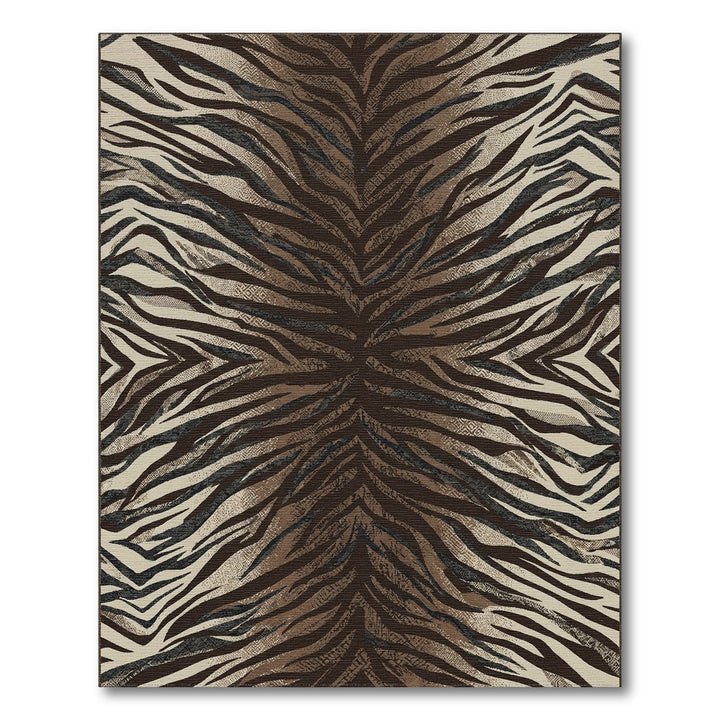 Brown Tiger Stripe Animal Print Rug