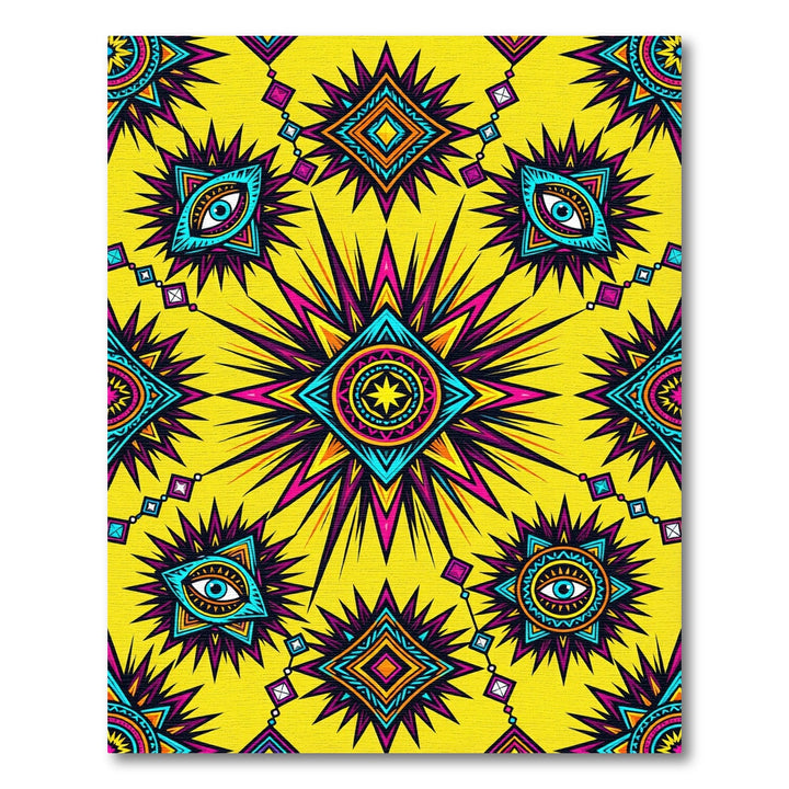 Vibrant Sunburst Eye Geometric Rug