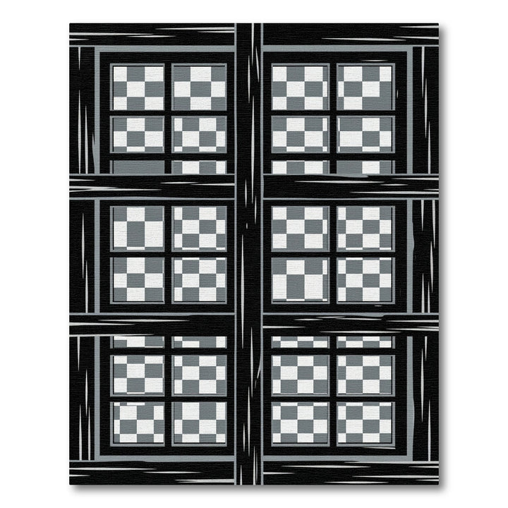 Classic Black White Checkerboard Window Rug