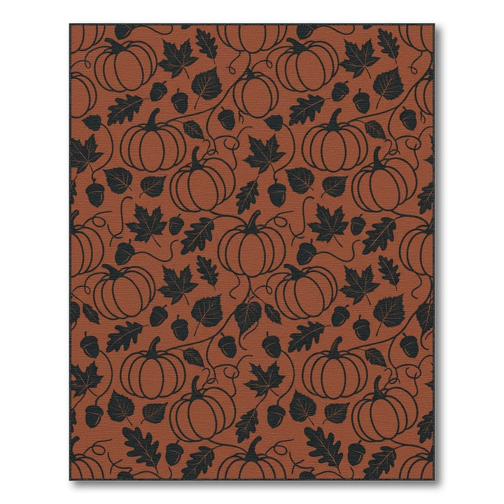 Terracotta Pumpkin Vine Acorn Leaves Rug