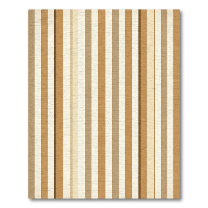 Warm Beige Brown Vertical Stripe Rug