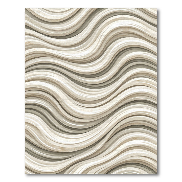 Beige Wavy Marble Ribbed Rug