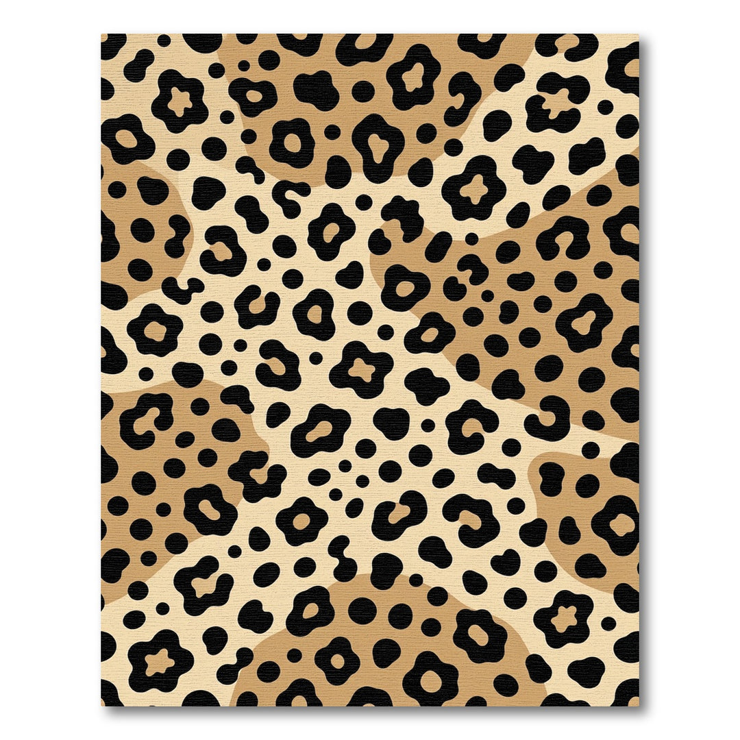 Classic Black Tan Leopard Spots Rug
