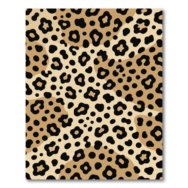 Classic Black Tan Leopard Spots Rug