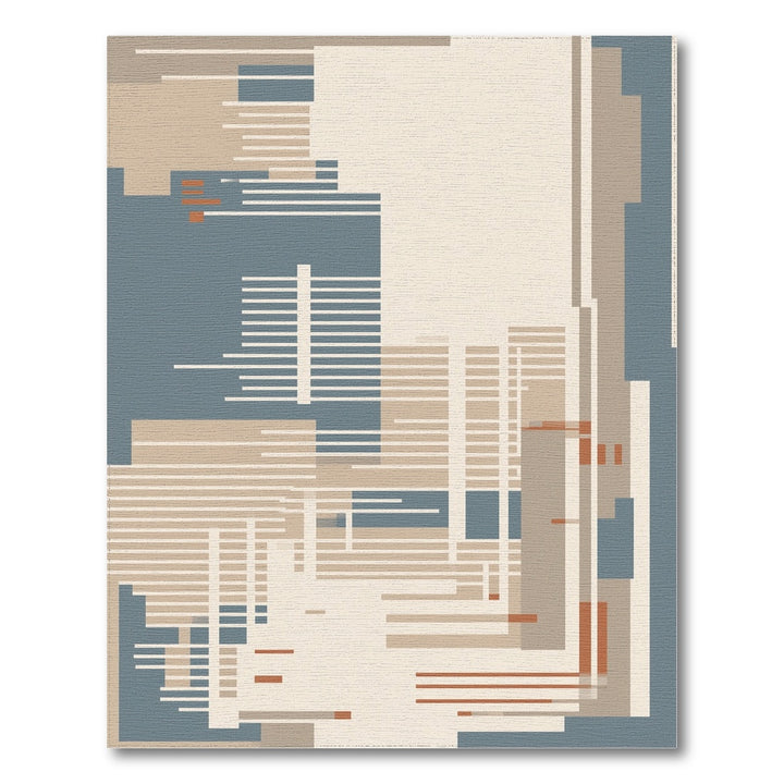 Abstract Geometric Modern Abstract Geometric Beige Area Rug
