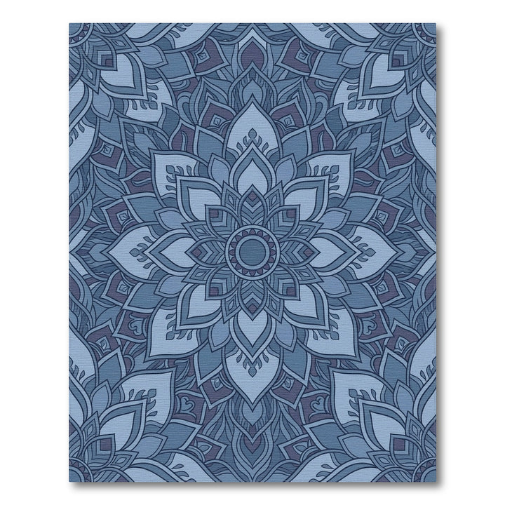 Serene Blue Mandala Bloom Rug