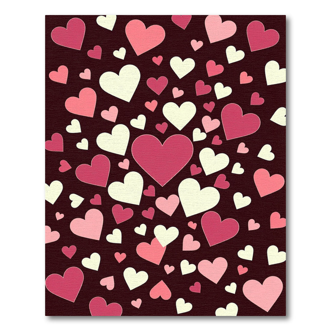 Pink And Cream Hearts Background Rug