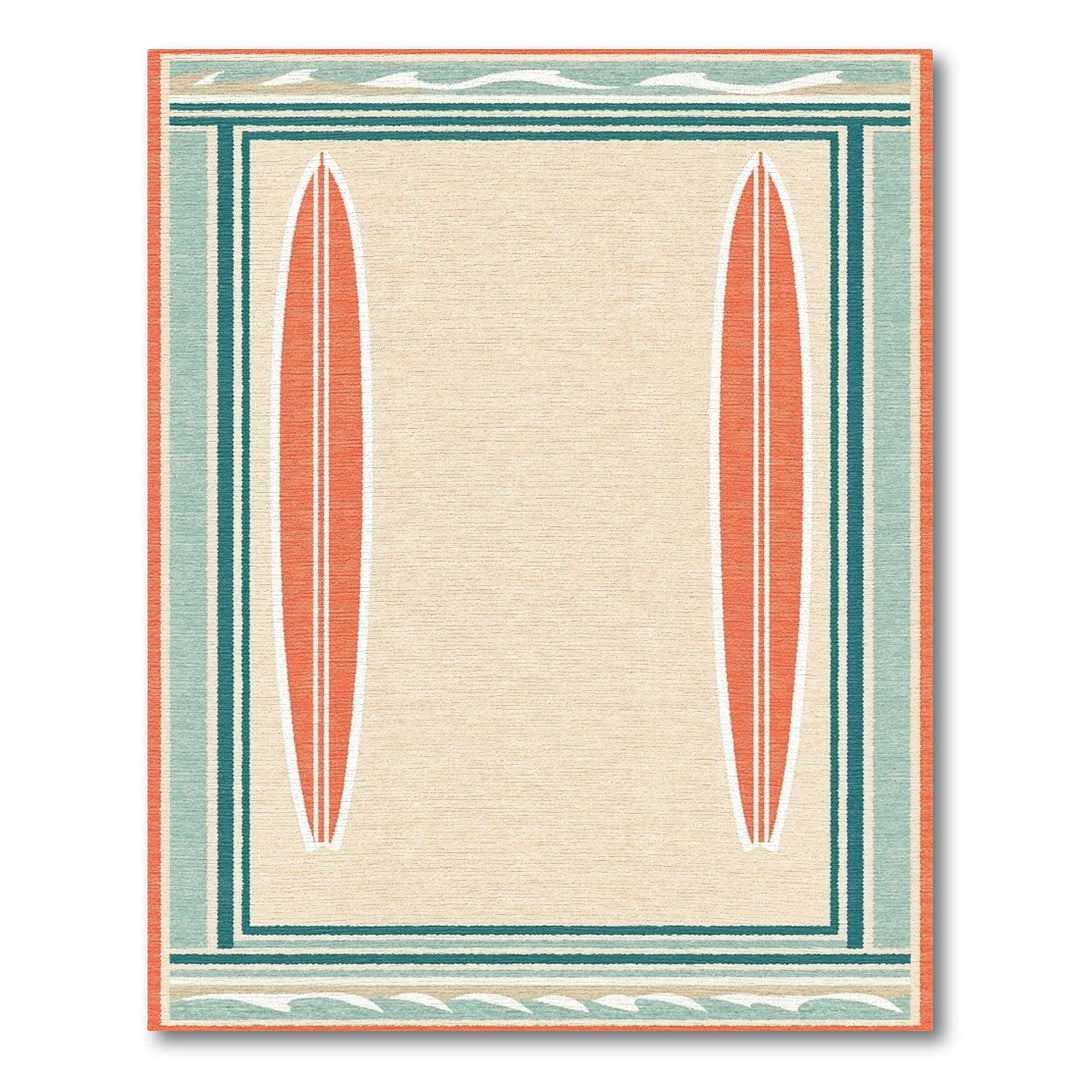 Surfboard Coastal Beige Area Rug