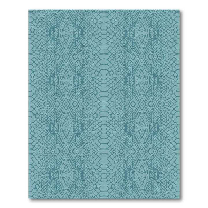 Teal Snake Skin Reptilian Texture Rug