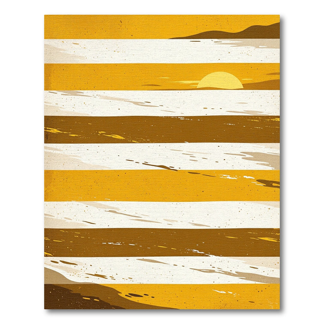 Golden Sun Set Horizontal Stripe Rug