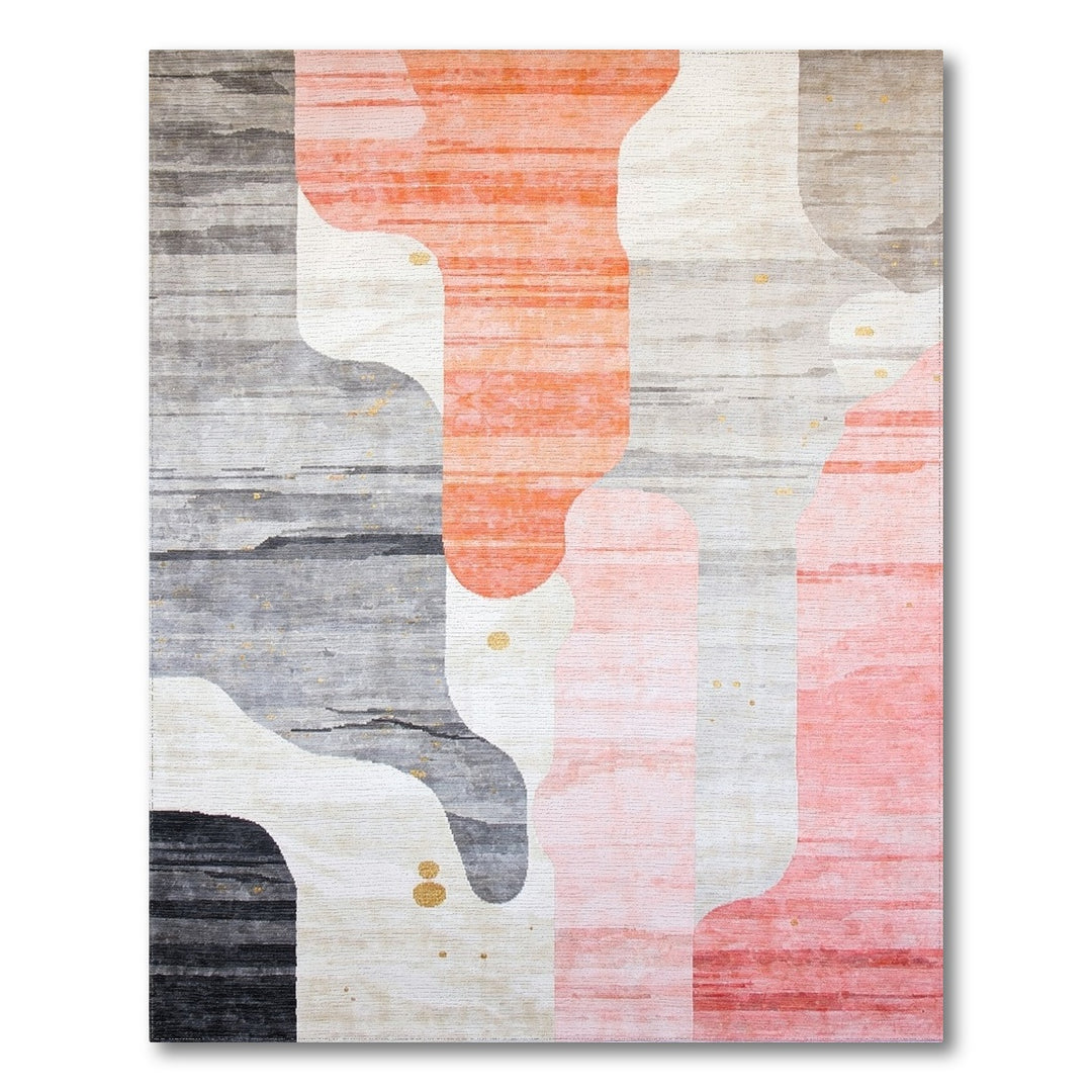Multi-color and Patterns Abstract Coral Wave Area Rug