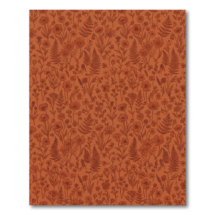 Terracotta Meadow Floral Art Rug