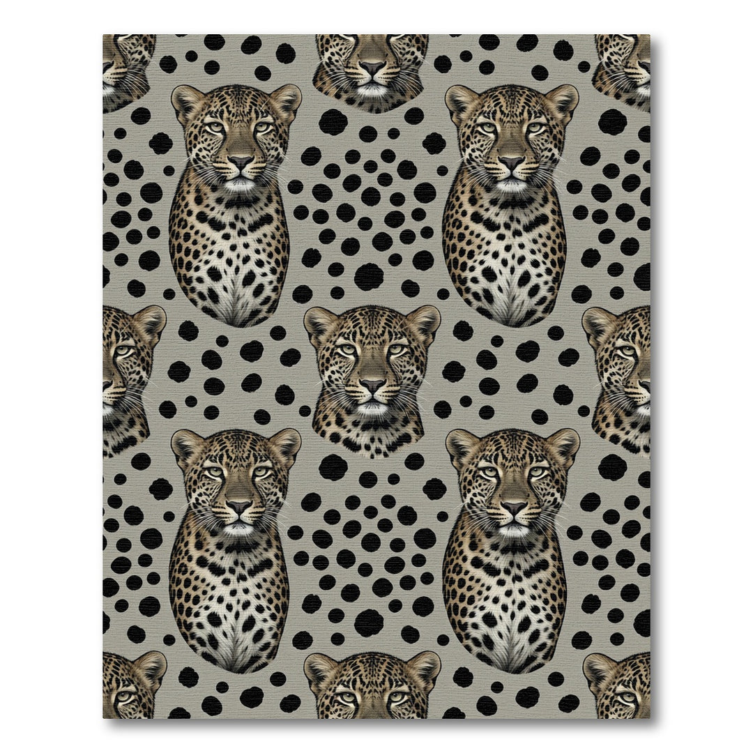 Realistic Leopard Head Spots Rug
