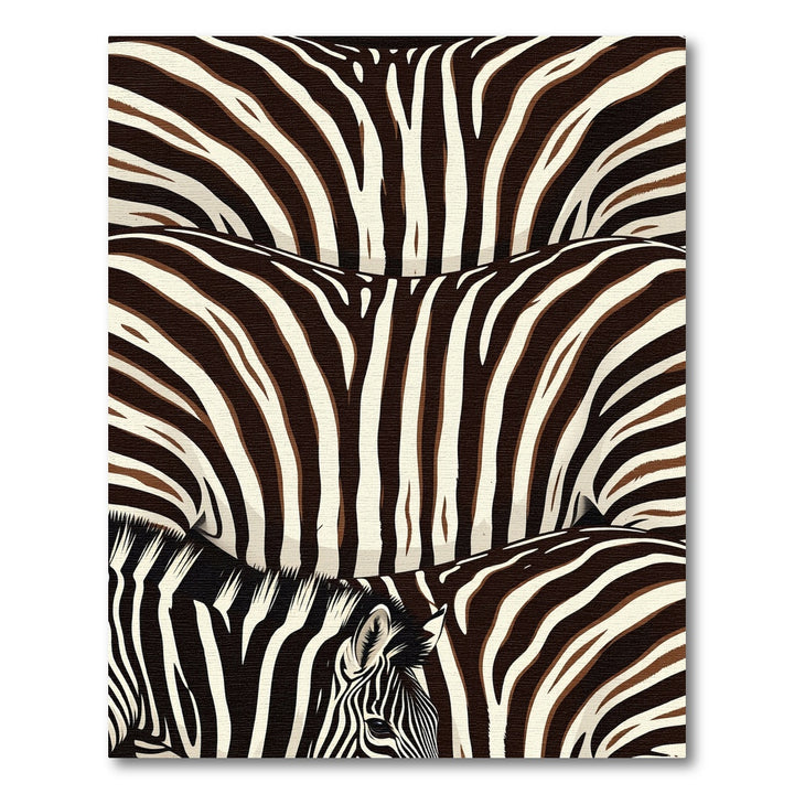 Abstract Brown White Zebra Stripe Accents Rug