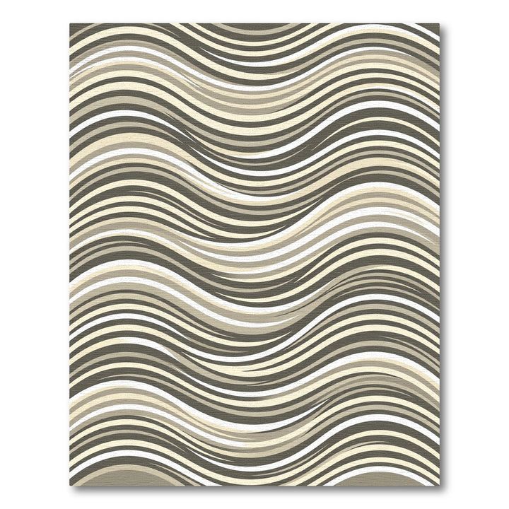 Neutral Tone Wavy Stripe Rug