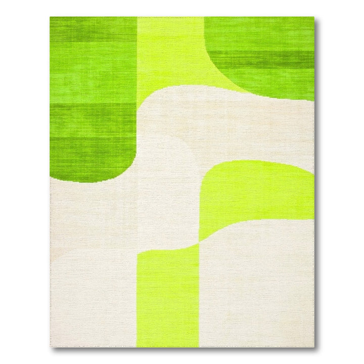 Lime Green Organic Abstract Area Rug
