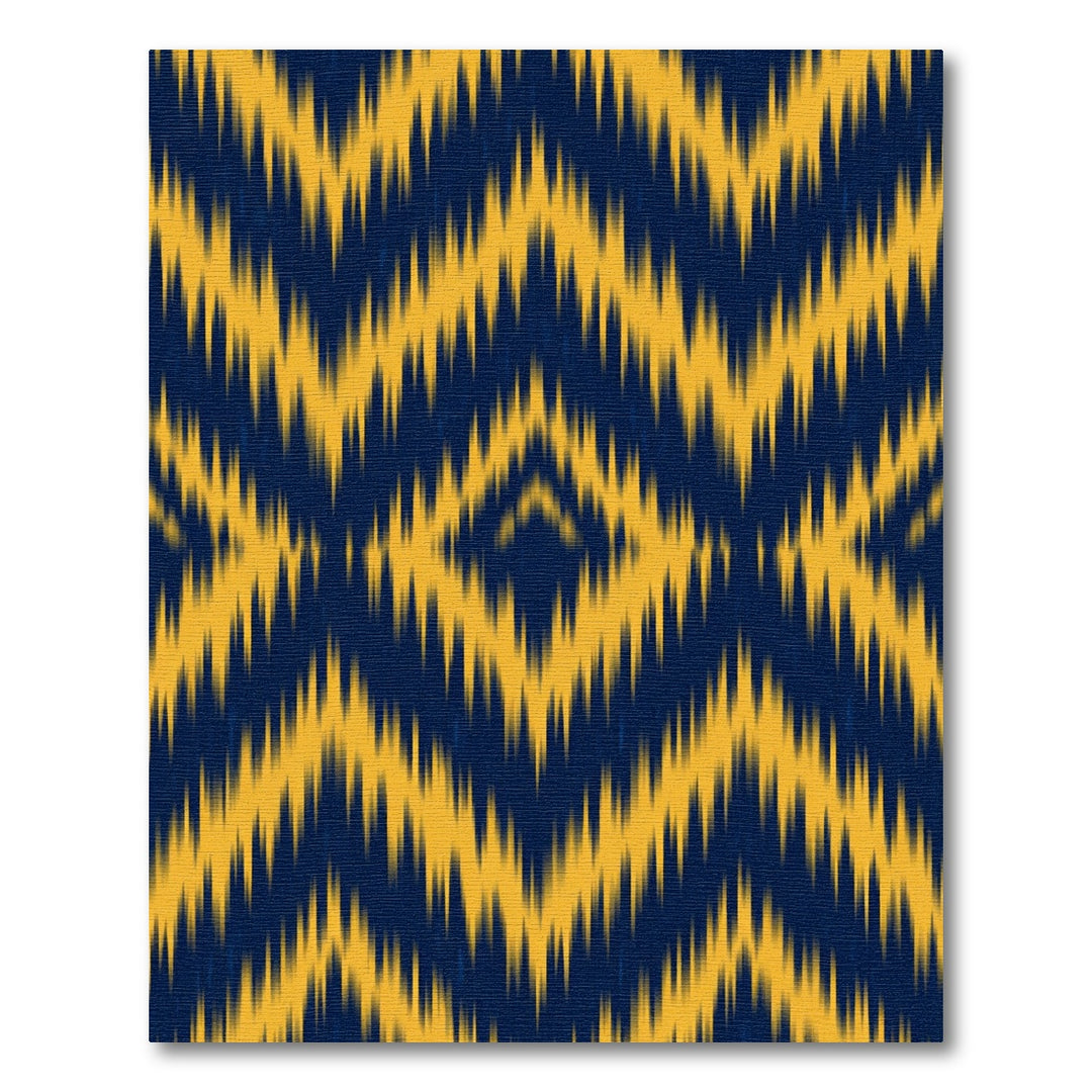 Indigo Yellow Jagged Chevron Rug