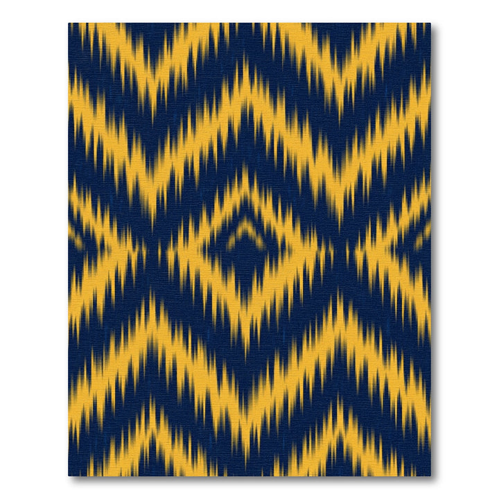 Indigo Yellow Jagged Chevron Rug