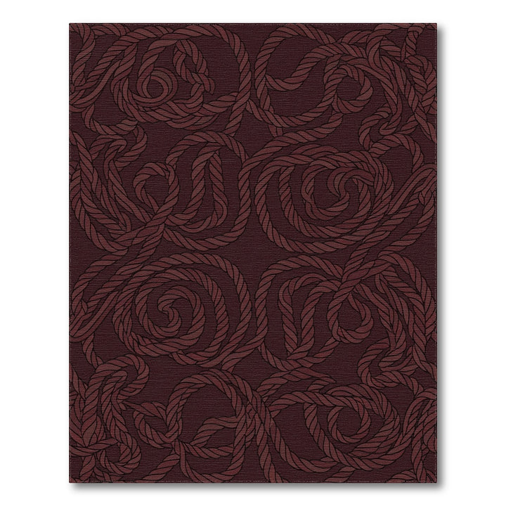Deep Burgundy Rope Swirls Rug