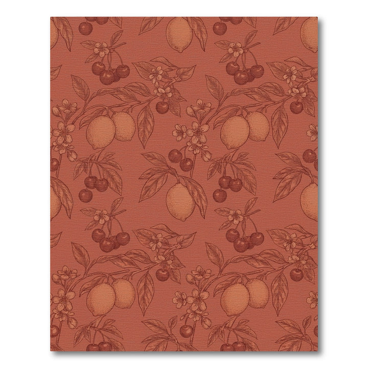 Terracotta Cherry and Lemon Branch Rug