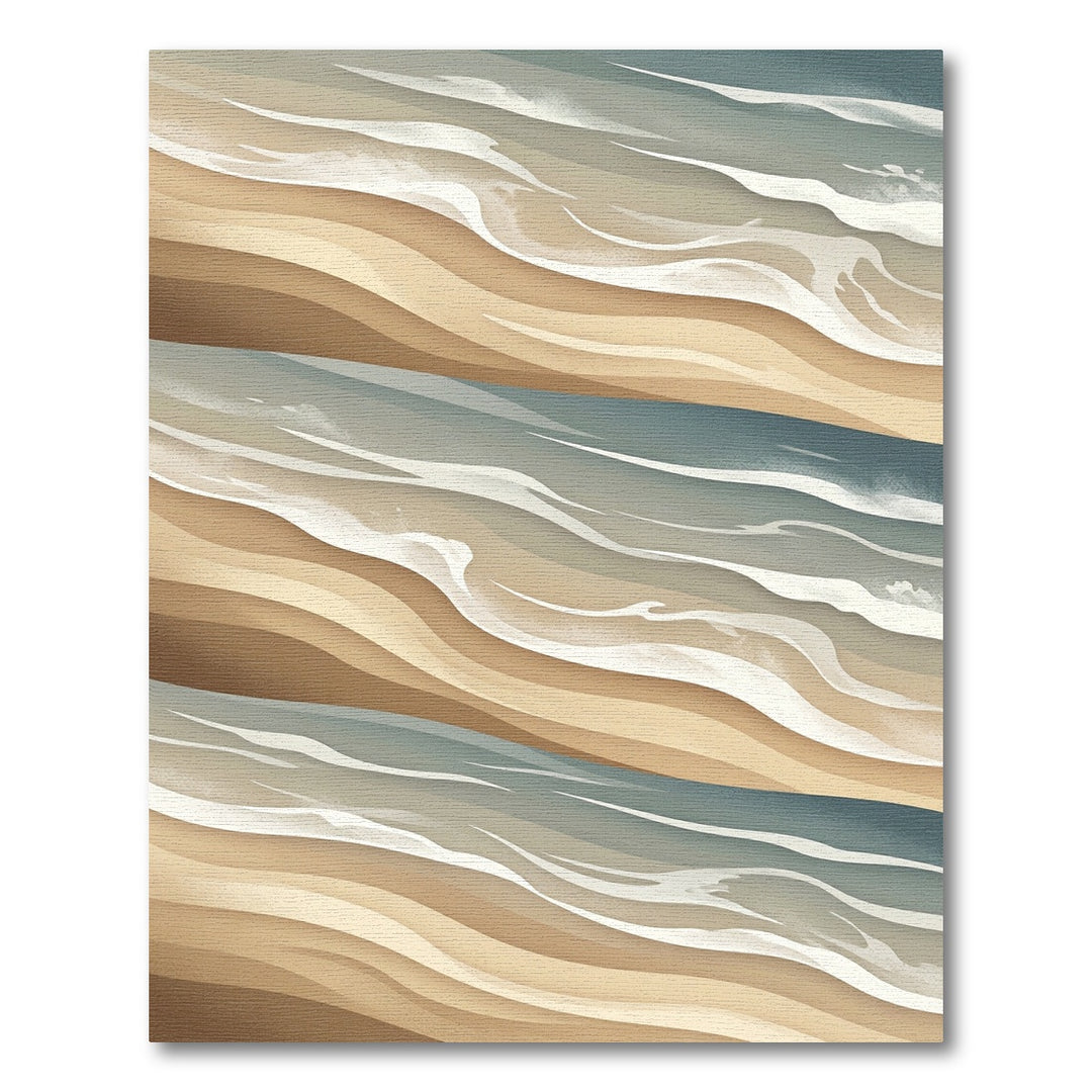 Abstract Sandy Beach Waves Rug