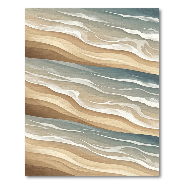 Abstract Sandy Beach Waves Rug