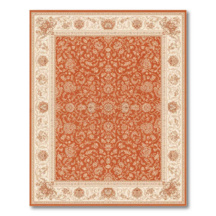 Traditional Persian Orange Floral Area Rug