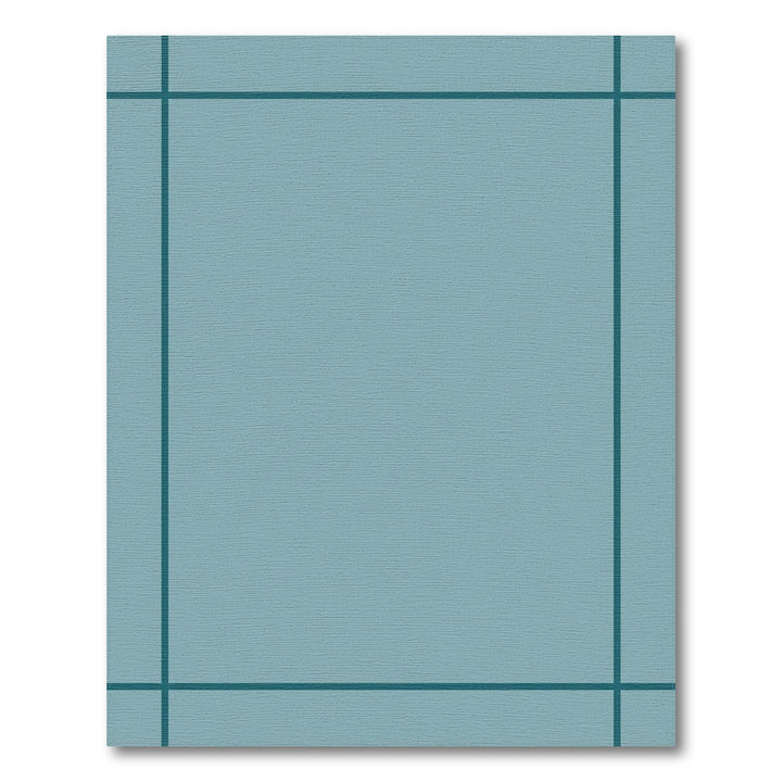 Minimalist Teal Bordered Square Rug