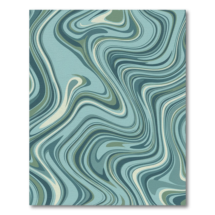 Earthy Teal Swirl Marble Rug