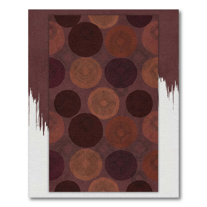 Rich Plum Rustic Circles Medallion Rug