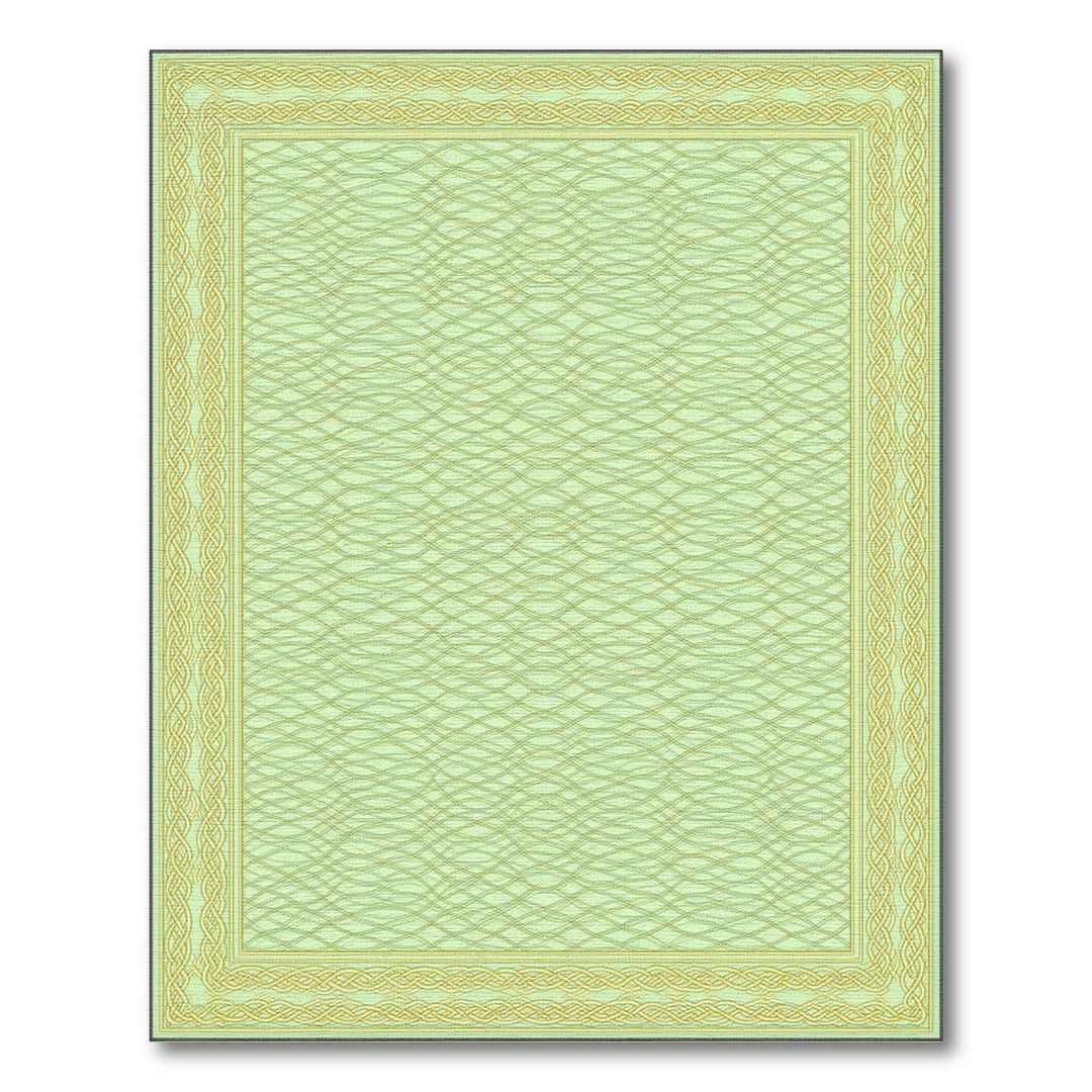 Mint Green Wave Pattern Persian Rug