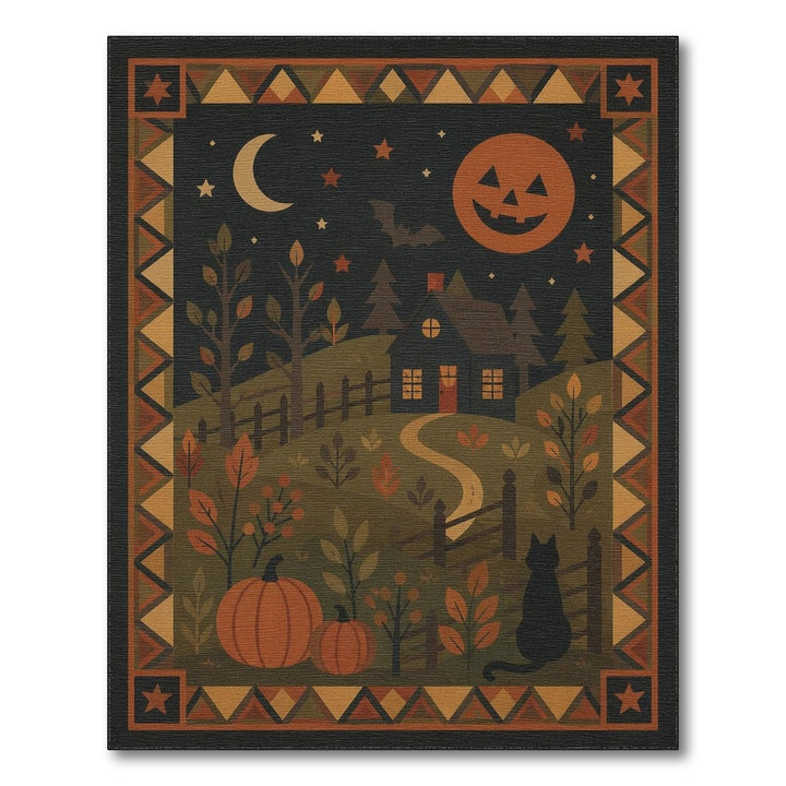 Halloween Pumpkin House Cat Area Rug