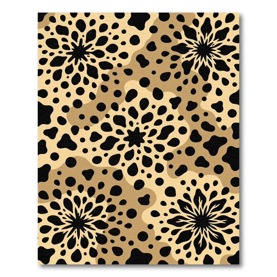 Wild Spots Floral Black Gold Rug