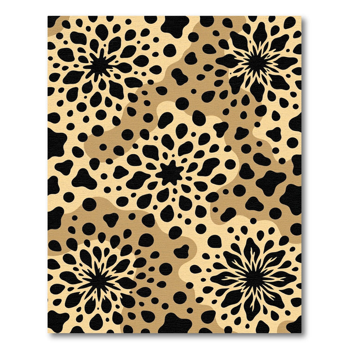 Wild Spots Floral Black Gold Rug