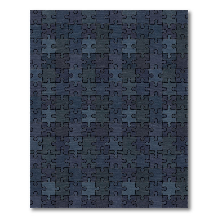 Dark Blue Puzzle Piece Arrangement Rug