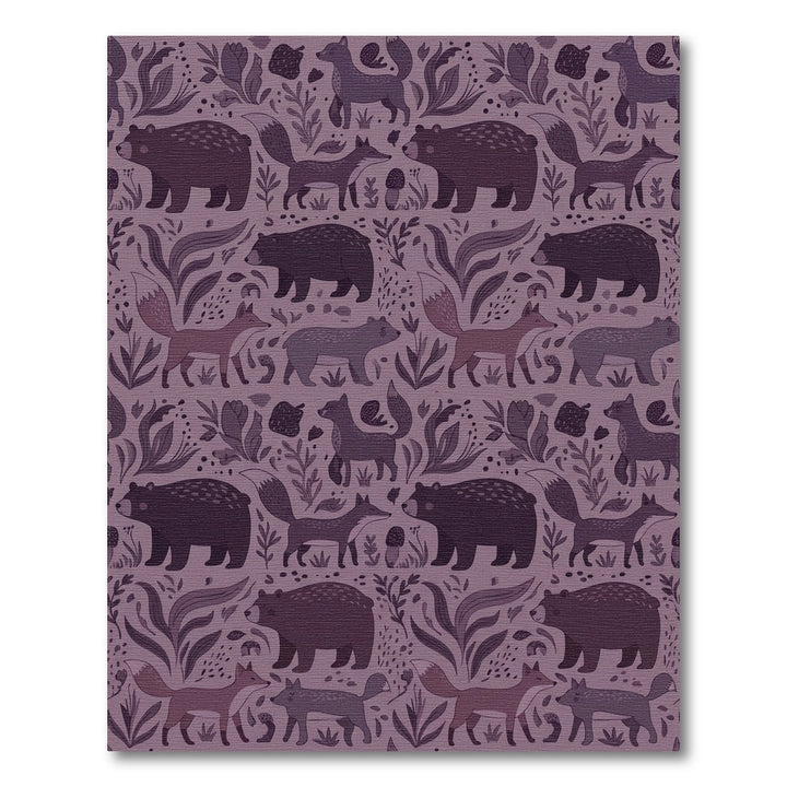 Woodland Animals Whimsical Forest Vines Rug